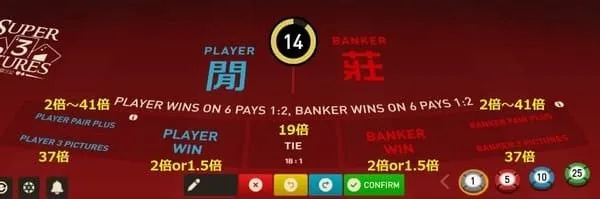 3 Card Baccarat メインベット