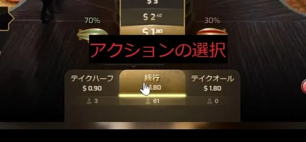Cash or Crash 結果シーン