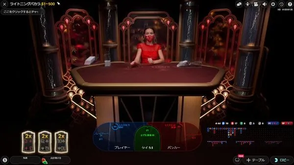 Lightning Baccarat テーブル演出
