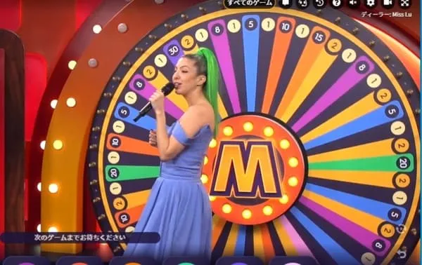 Mega Wheel マルチプライヤー数値表示