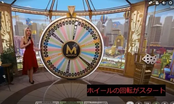 モノポリーライブ ホイール回転開始