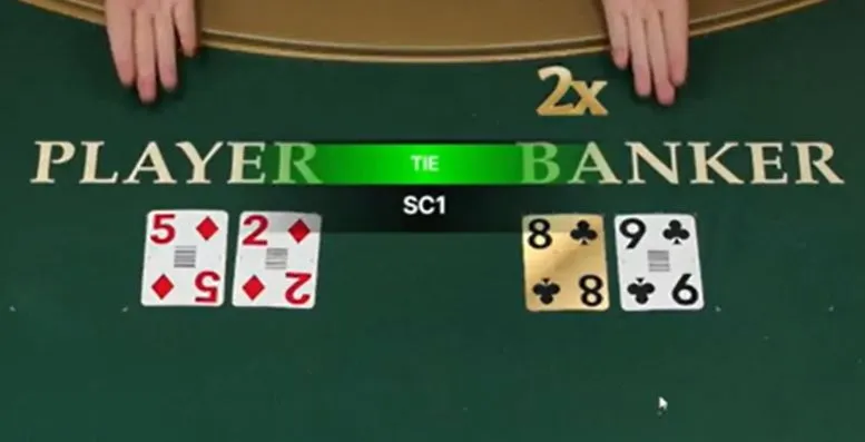 Prosperity Tree Baccarat 結果シーン