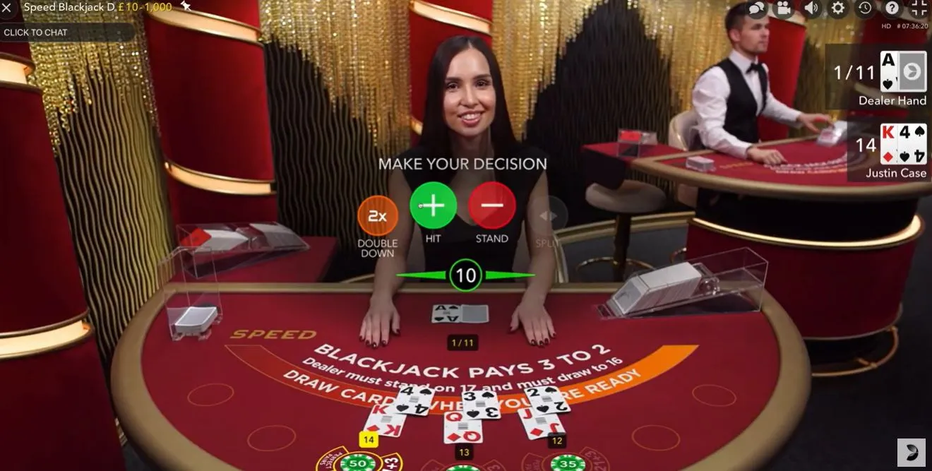 Speed Blackjack スタジオ