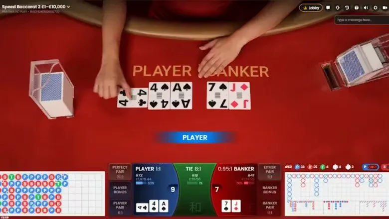 Super Speed Baccarat 結果シーン