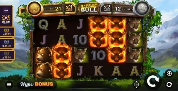 ブレイジングブル(Blazing Bull)のゲーム画面全体