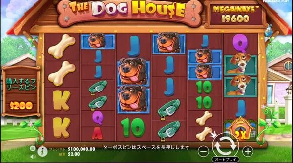 ドッグハウス メガウェイズのゲーム画面全体