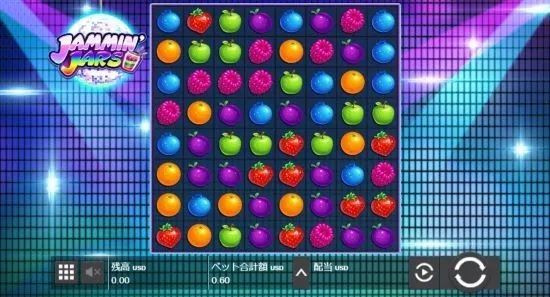 ジャミンジャーズ(Jammin' Jars)のゲーム画面全体 8×8グリッド