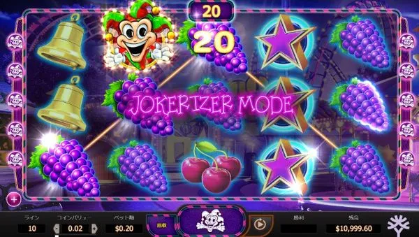 ジョーカライザー(Jokerizer)のゲーム画面(5×3リール・ジョーカライザーモード表示)