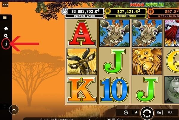 メガムーラーの「i」ボタン位置