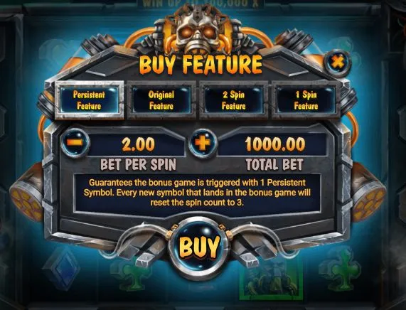 Money Train 3のBUY機能画面