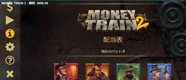 マネートレイン2の配当表(高配当キャラ4人)