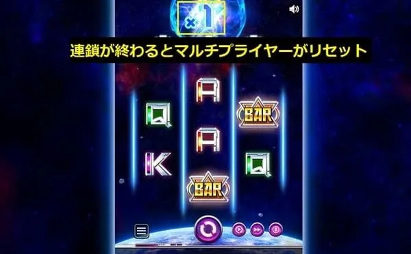 雷撃ライジングX30のマルチプライヤー(連鎖終了でリセット)