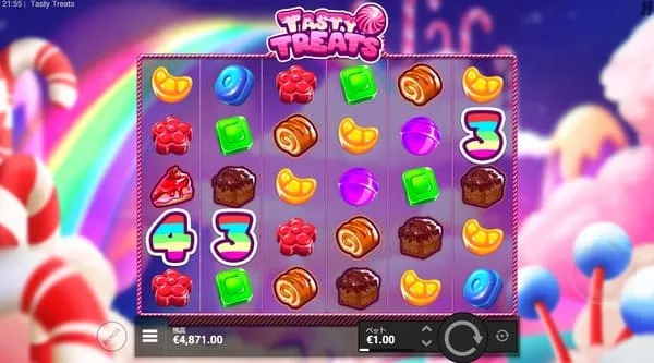 テイスティートリーツのフリースピン中のゲーム画面