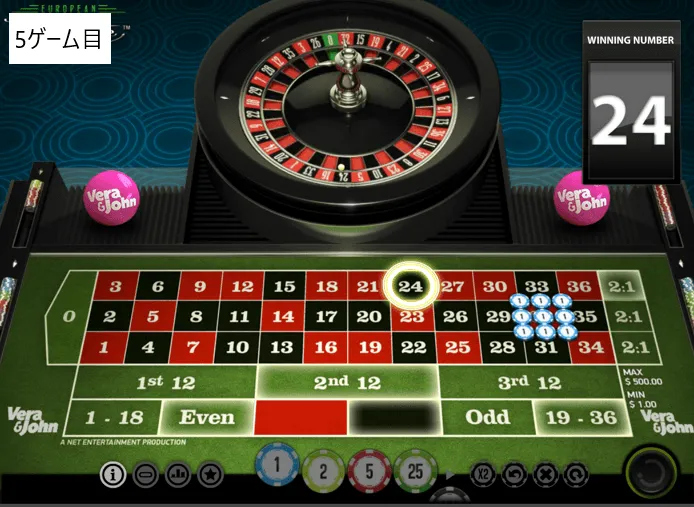 5ゲーム目 黒24でハズレ