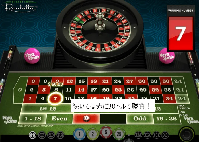 ハーフストップ法 ルーレットテーブル