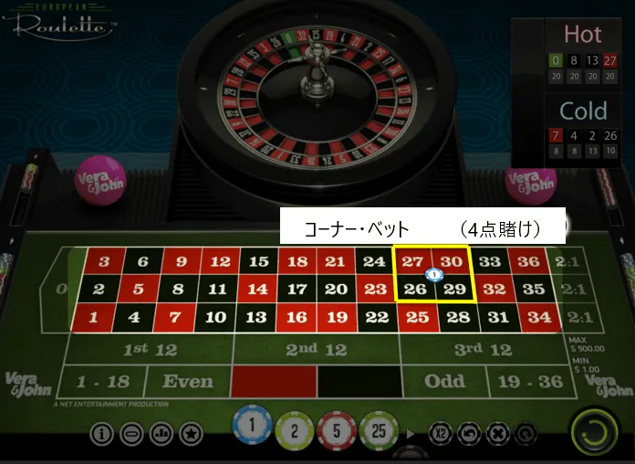 5ゲーム目 コーナーベット的中