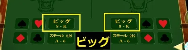 ドラゴンとタイガーにカードが1枚ずつ配布